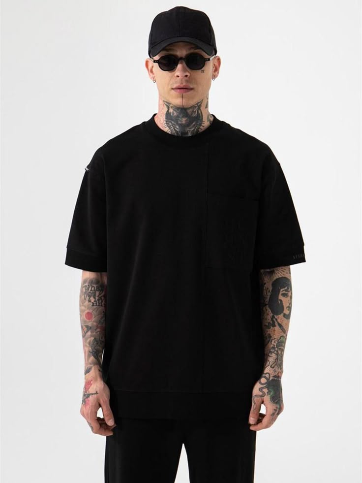 Techno wave black tee